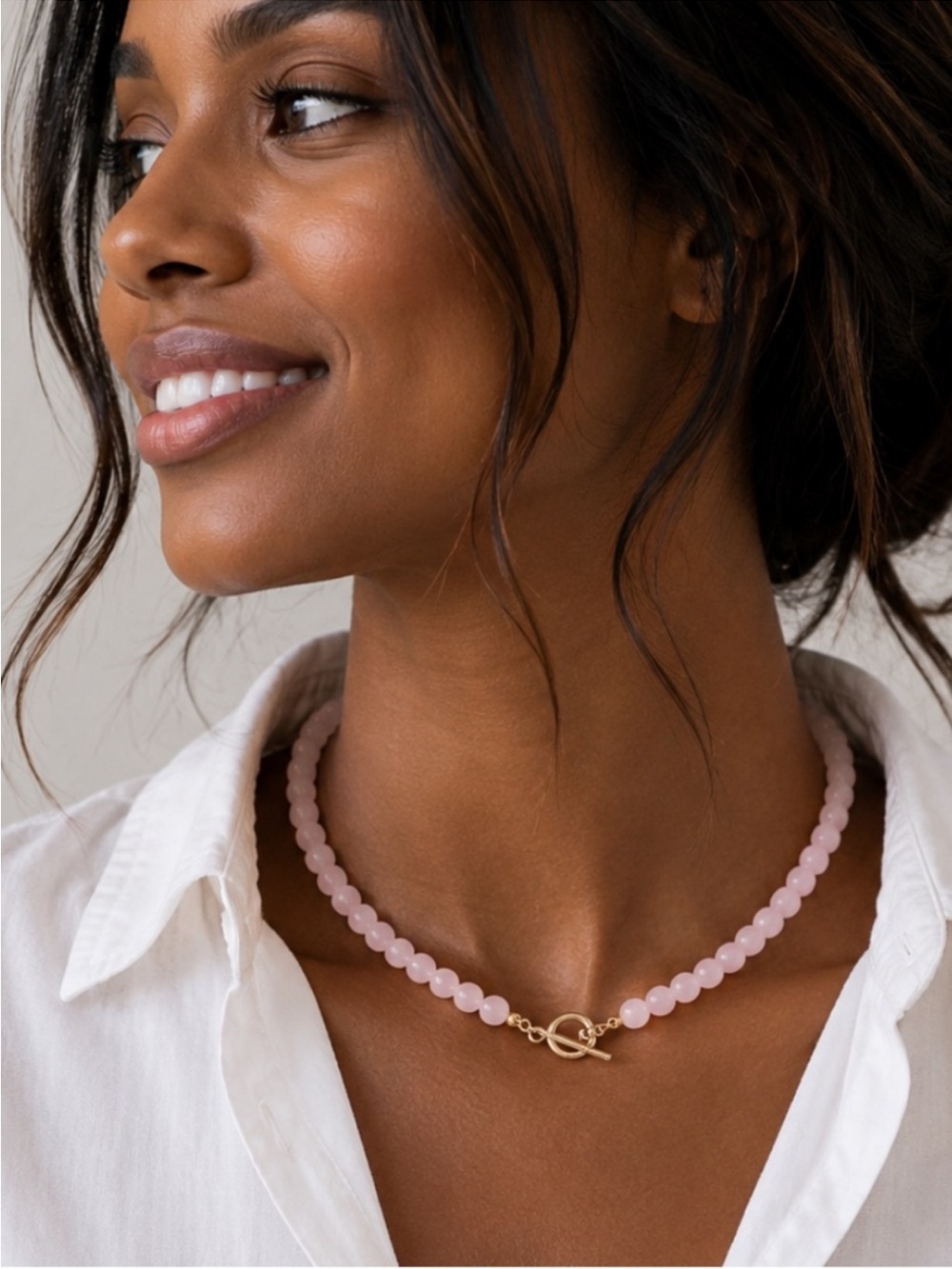 New! Preppy Colorful Blush Beaded Necklace NWOT 3028